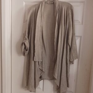Women's Beige Open Front Jacket